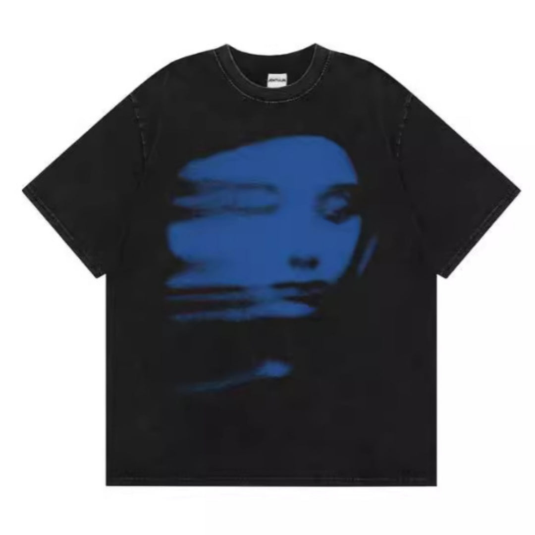 y2k shirt Summer Men's Harajuku T-shirt Red Face 3d - Lokd