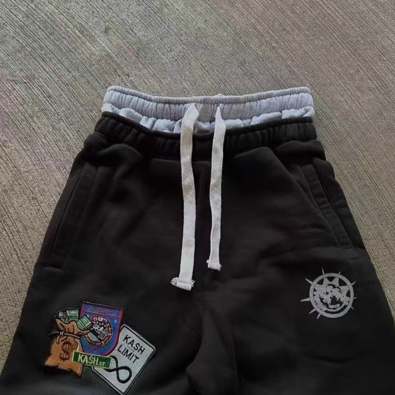 Retro style pants flow All-match Paste Cloth Embroidery - Lokd