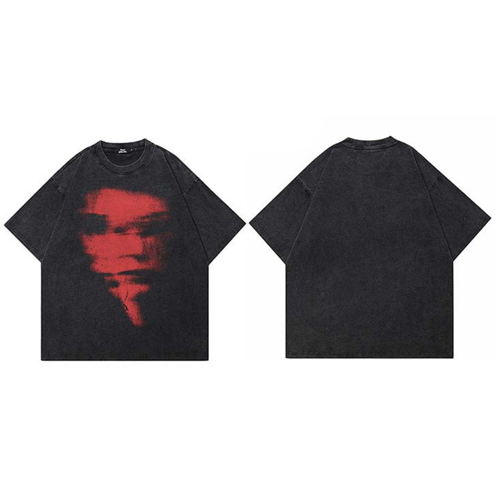 washed clothing style Hip Hop Washed Black T-shirt Streetwear - Lokd