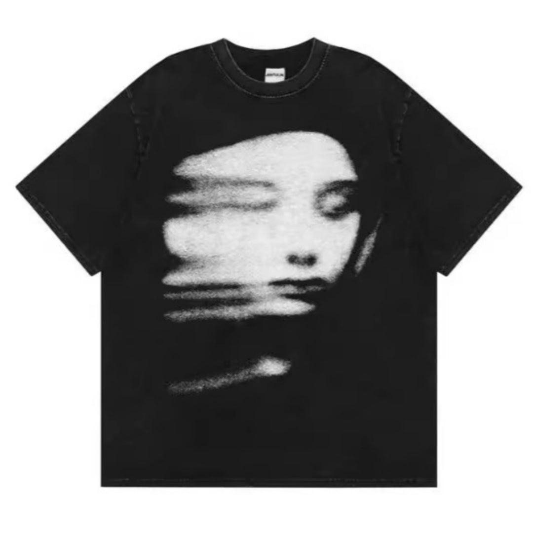 y2k shirt Summer Men's Harajuku T-shirt Red Face 3d - Lokd
