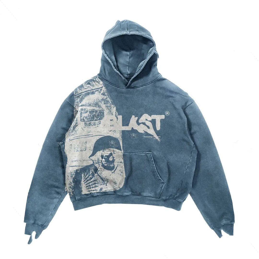 y2k hoodie Retro Hoodie Coats Sreetwear Gothic Casual Alphabet - Lokd